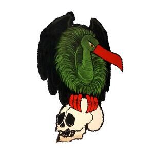 Vintage Vulture Buzzard Skull Halloween Die Cut
